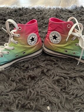 Converse High Top Sneakers - Pink Yellow Blue Ombre